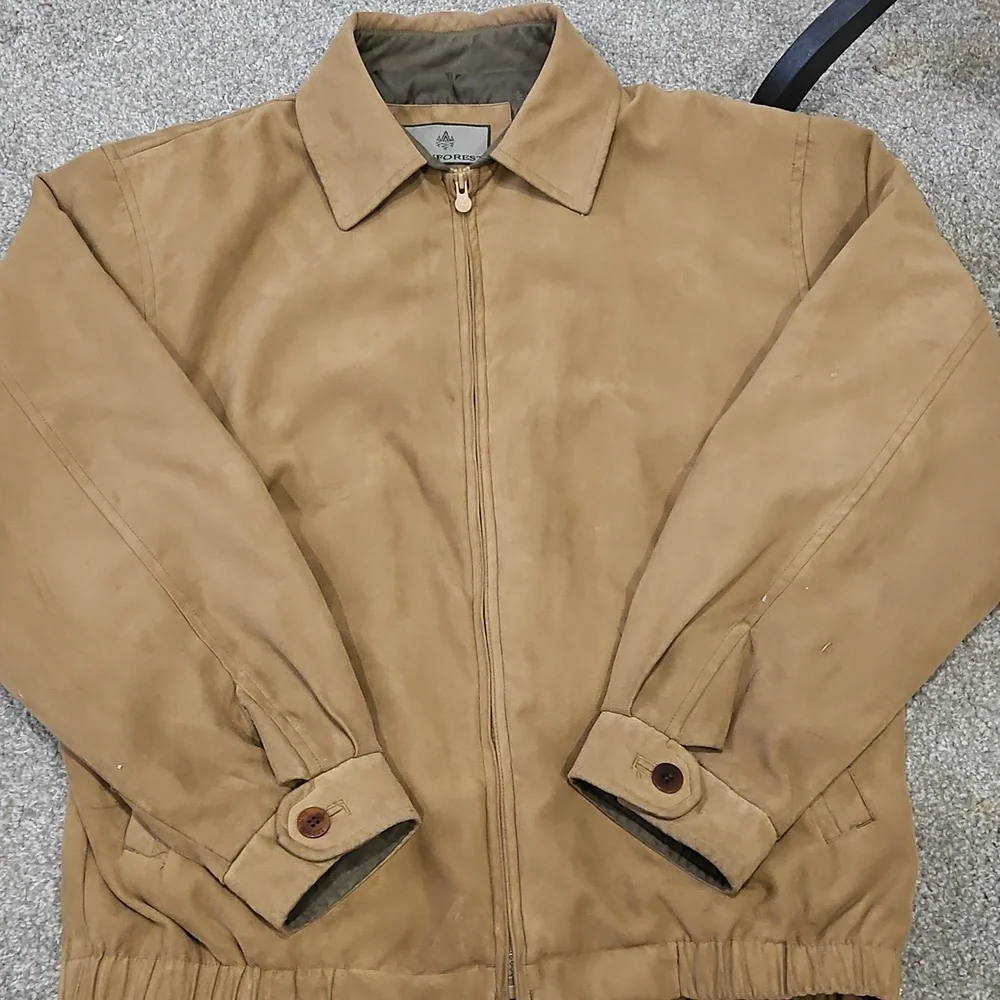 Vintage Rainforest Jacket Mens L Brown Lined Collar Outdoor